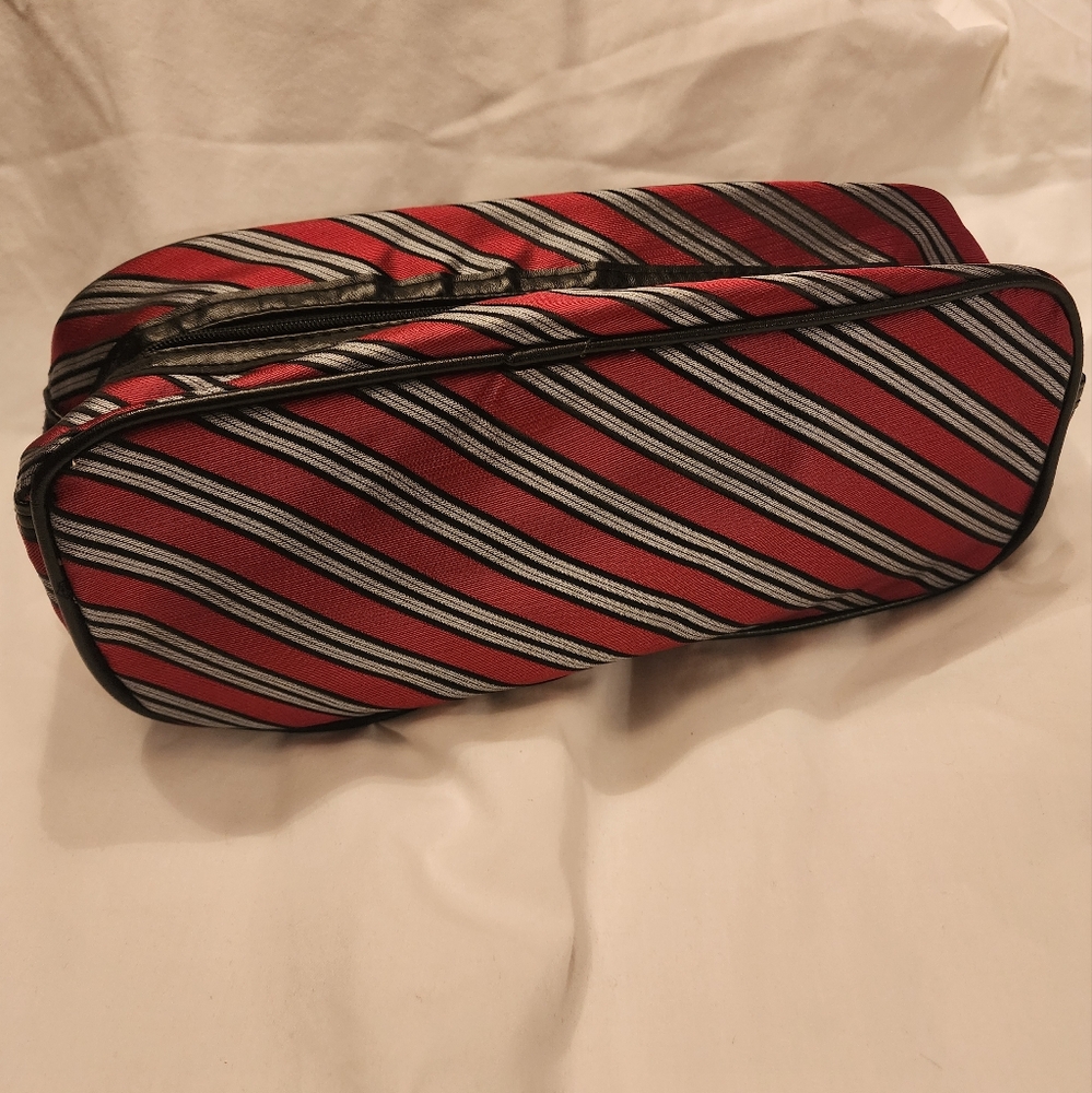 Cosmetic Toiletry Bag made like stripe tie material